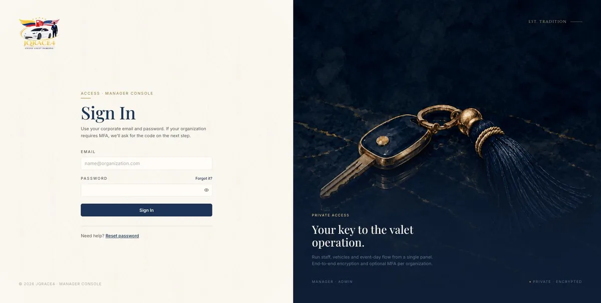 JQRACE4: screenshot of the live product
